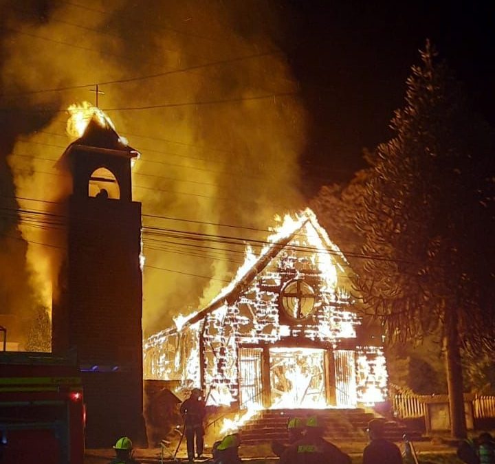 Delegación General de Chile. Incendio de la Parroquia de San Sebastián en Chile